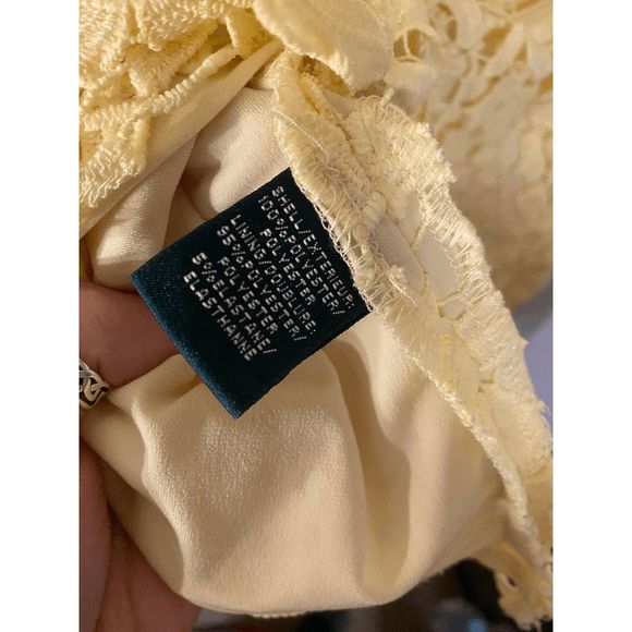 Ralph Lauren Yellow Floral Lace Dress Size 6 - Picture 3 of 4